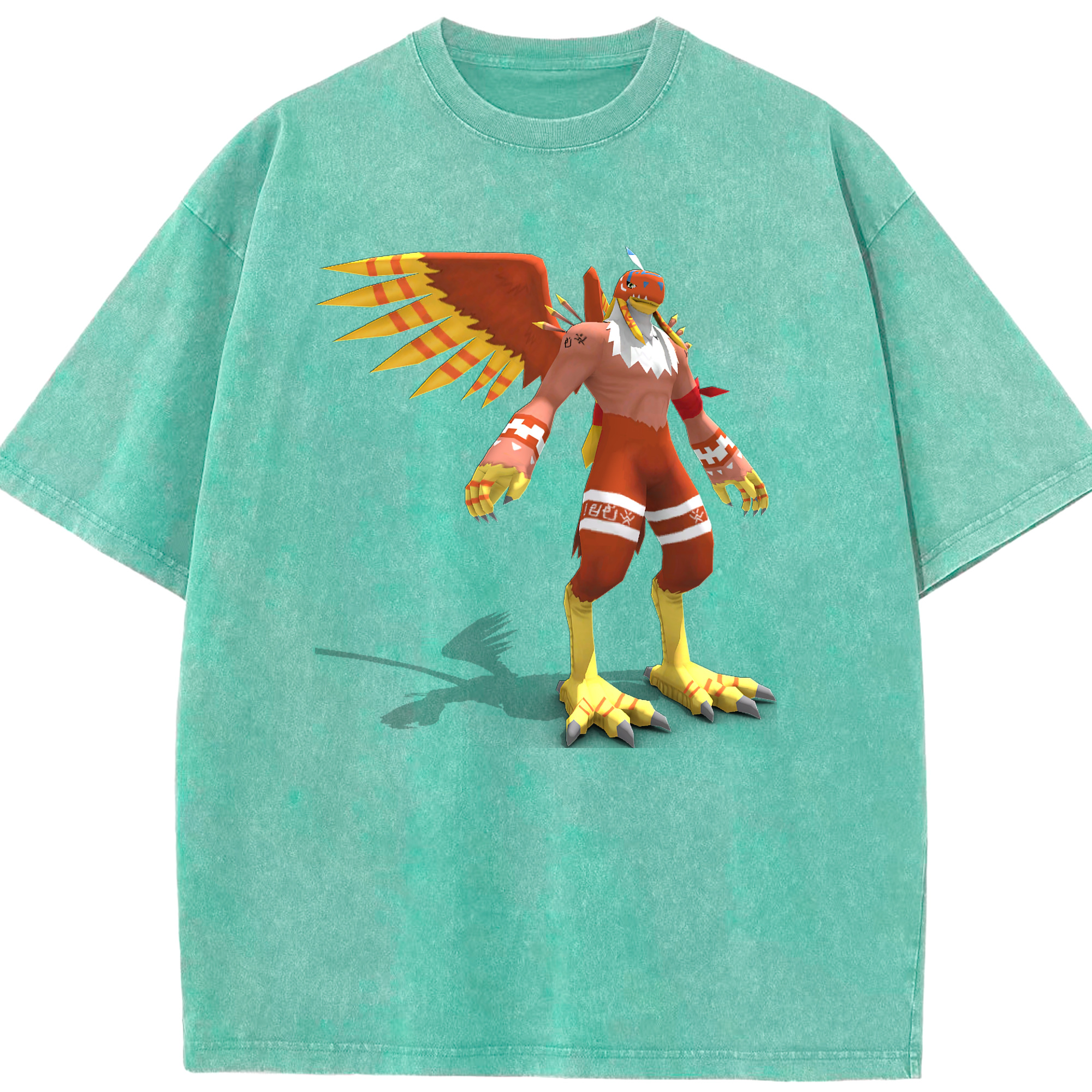 （画像用） Digimon デジタルモンスター/デジモン 綿100% ヴィンテージ風 半袖Tシャツ（フロントプリント）